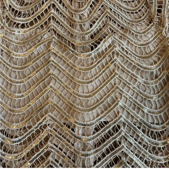 Lovesong women's top with gold sequins and back zipper size S - Picture 2 of 9